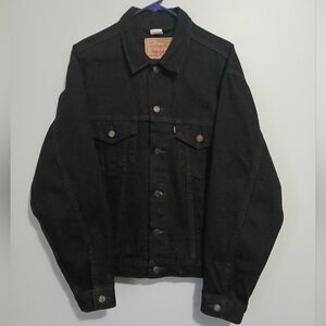 Levi's Black Denim Trucker Jacket - Men's Lightweight Shirt Jacket
